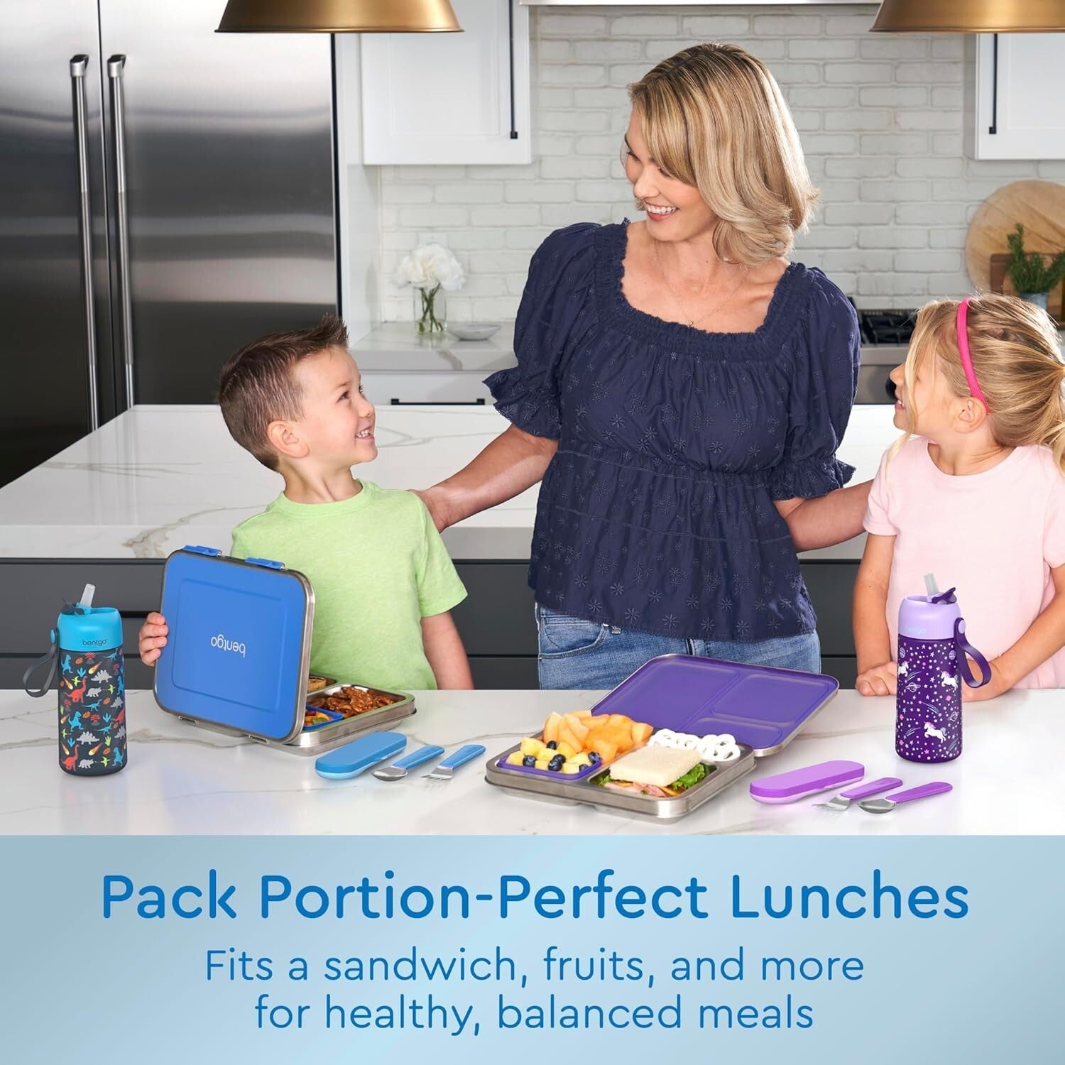 Airtight Kids Lunch Box with 3 Compartments & Dishwasher Safe Design – Age 3+