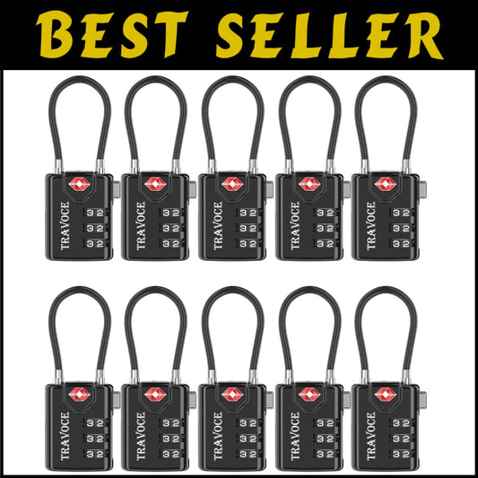 Effortless Combination Setting TSA Approved Cable Locks for Suitcase – 2 Pack