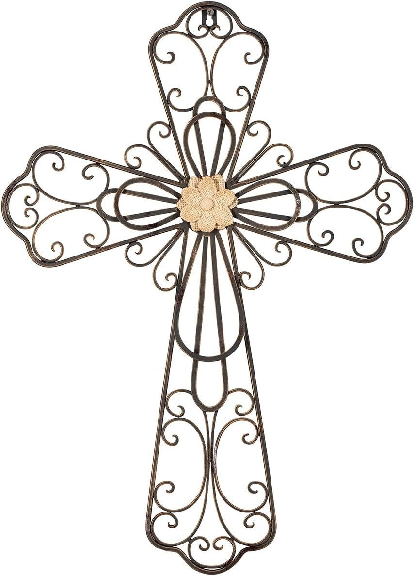 Elegant 24" H Metal Layered Cross Wall Decor - Perfect for Faith-Inspired Spaces