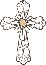 Load image into Gallery viewer, Elegant 24" H Metal Layered Cross Wall Decor - Perfect for Faith-Inspired Spaces
