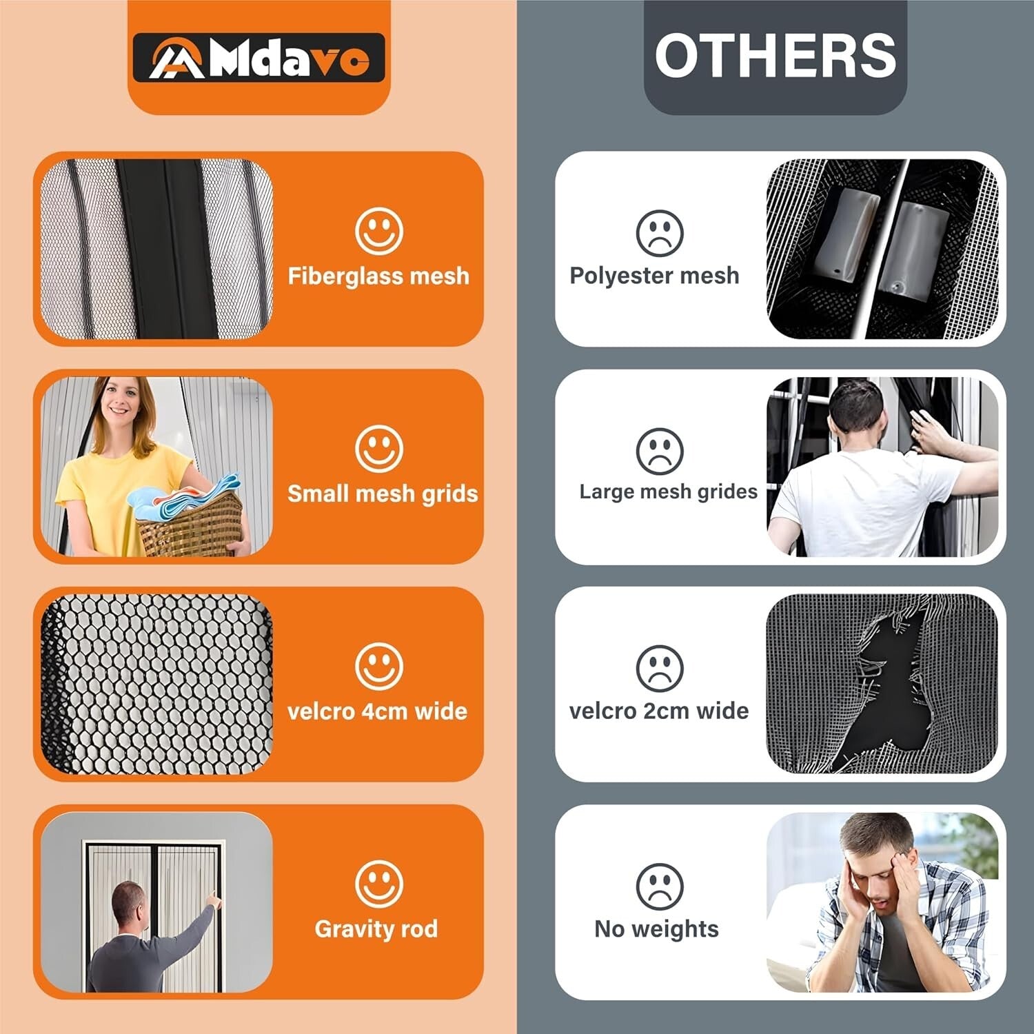 Durable Black Magnetic Screen Door - Fits Up to 72x80 Inches, No Tools Needed