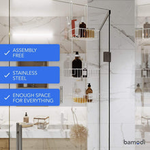 Load image into Gallery viewer, Premium Polished 3-Tier Shower Organiser - No Drill Mount with Rubber Protection