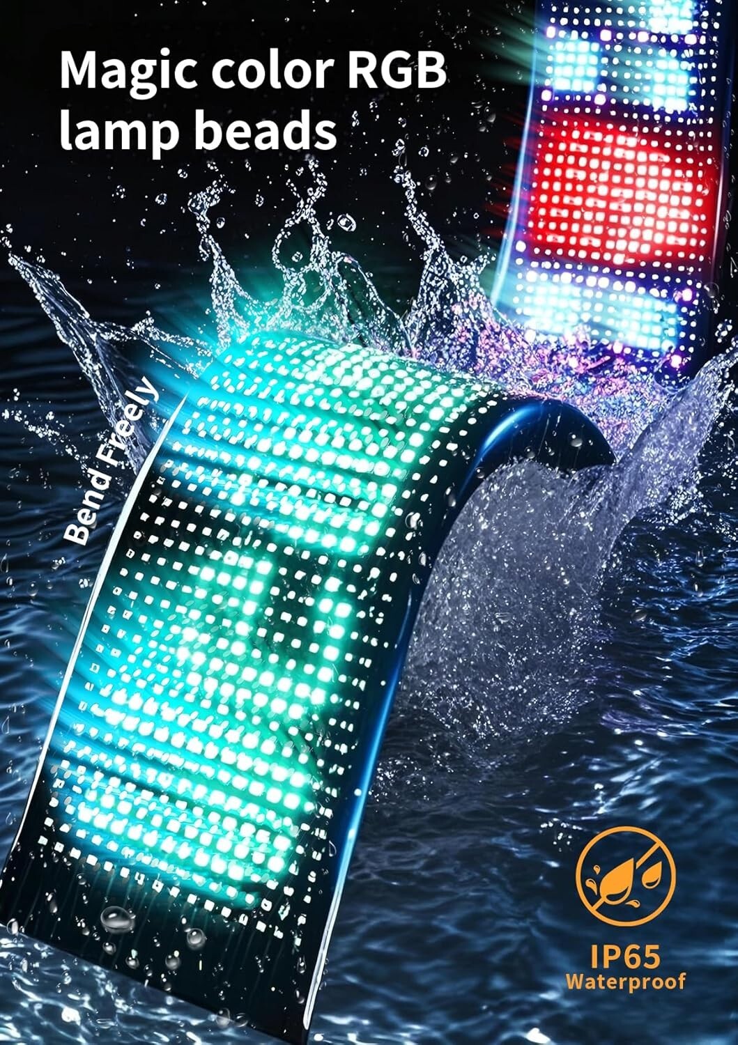 Customizable 14"x4" Waterproof LED Devil Eyes Car Animation Light with Remote