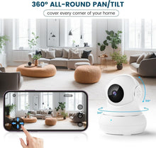 Load image into Gallery viewer, Complete Indoor Surveillance: 2-Pack 2K Cameras with Night Vision &amp; App Control
