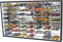 Load image into Gallery viewer, Premium Wall-Mounted 56 Compartment Toy Car Display Case - No Assembly Needed