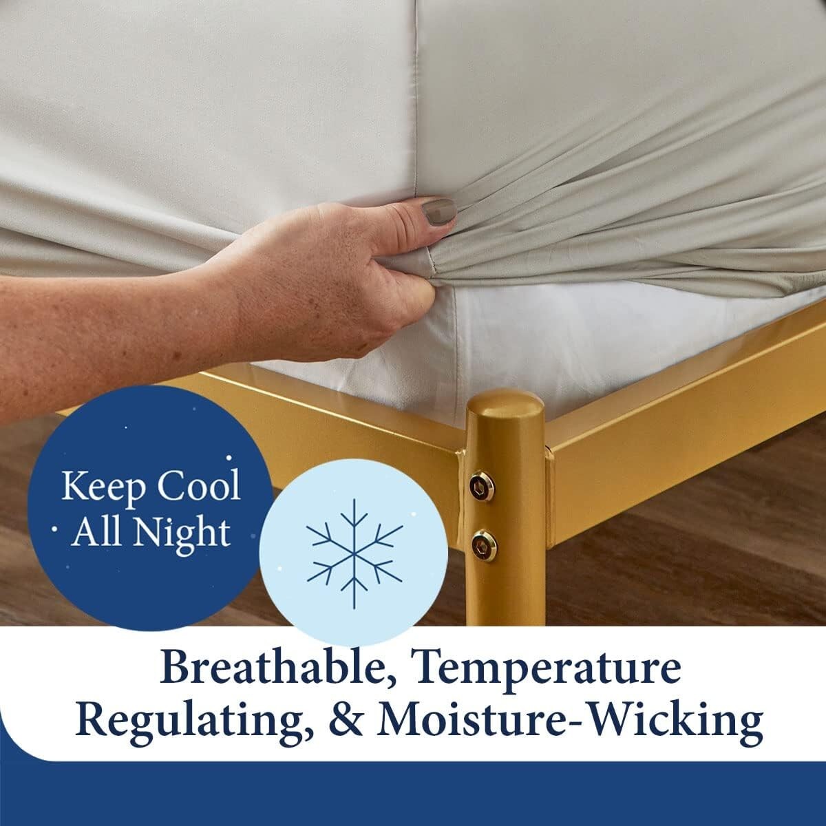 Elegant 4-Piece Bamboo Sheets - Deep Pocket King Bedding, Cooling & Durable