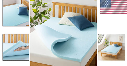 Experience Ultimate Sleep with 1.5-Inch Ventilated Cooling Gel Mattress Topper