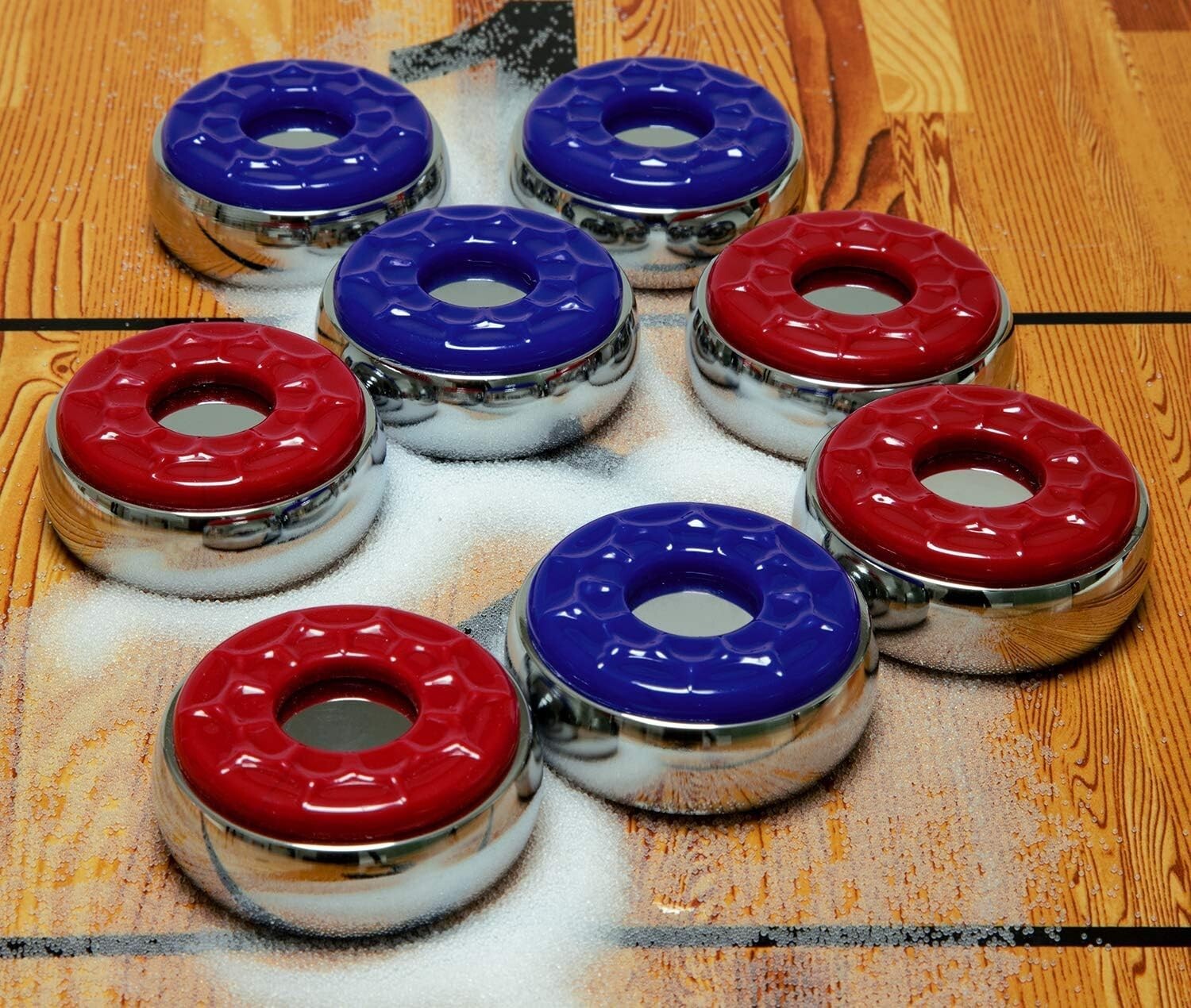 Complete Shuffleboard Accessories Bundle: 8 Pucks, Wax & Mini Brush Set