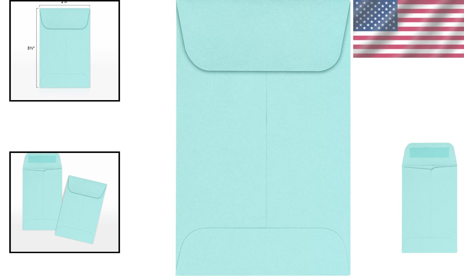 Elegant Mini Coin Envelopes - 1000 Count | Seafoam Blue | Durable & Stylish