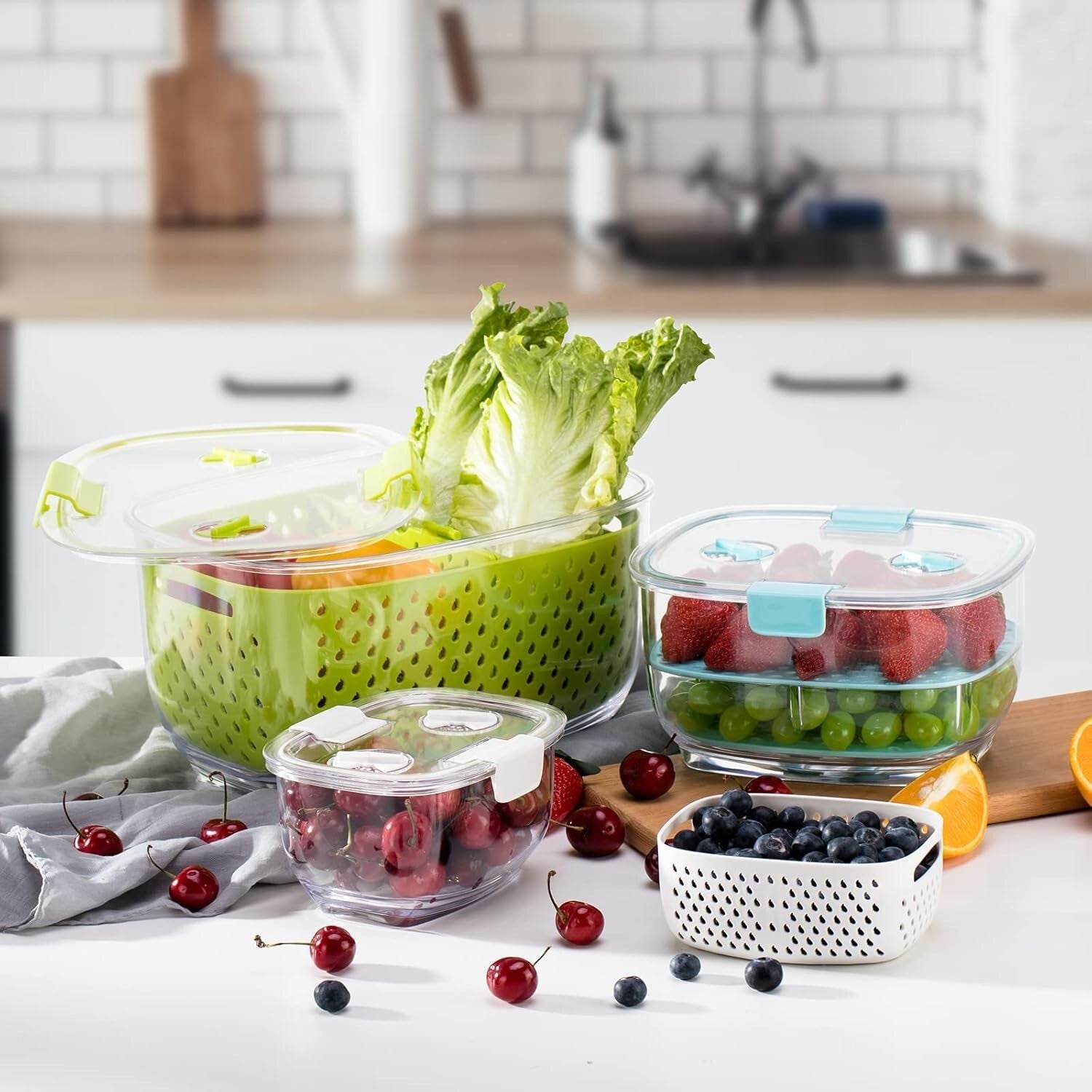 BPA-Free 3-Piece Vegetable & Fruit Storage Set - Keep Produce Fresh & Organized