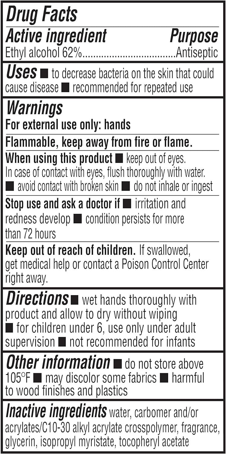 62% Ethyl Alcohol Hand Sanitizer - Original Scent, Pack of 4 with Moisturizers