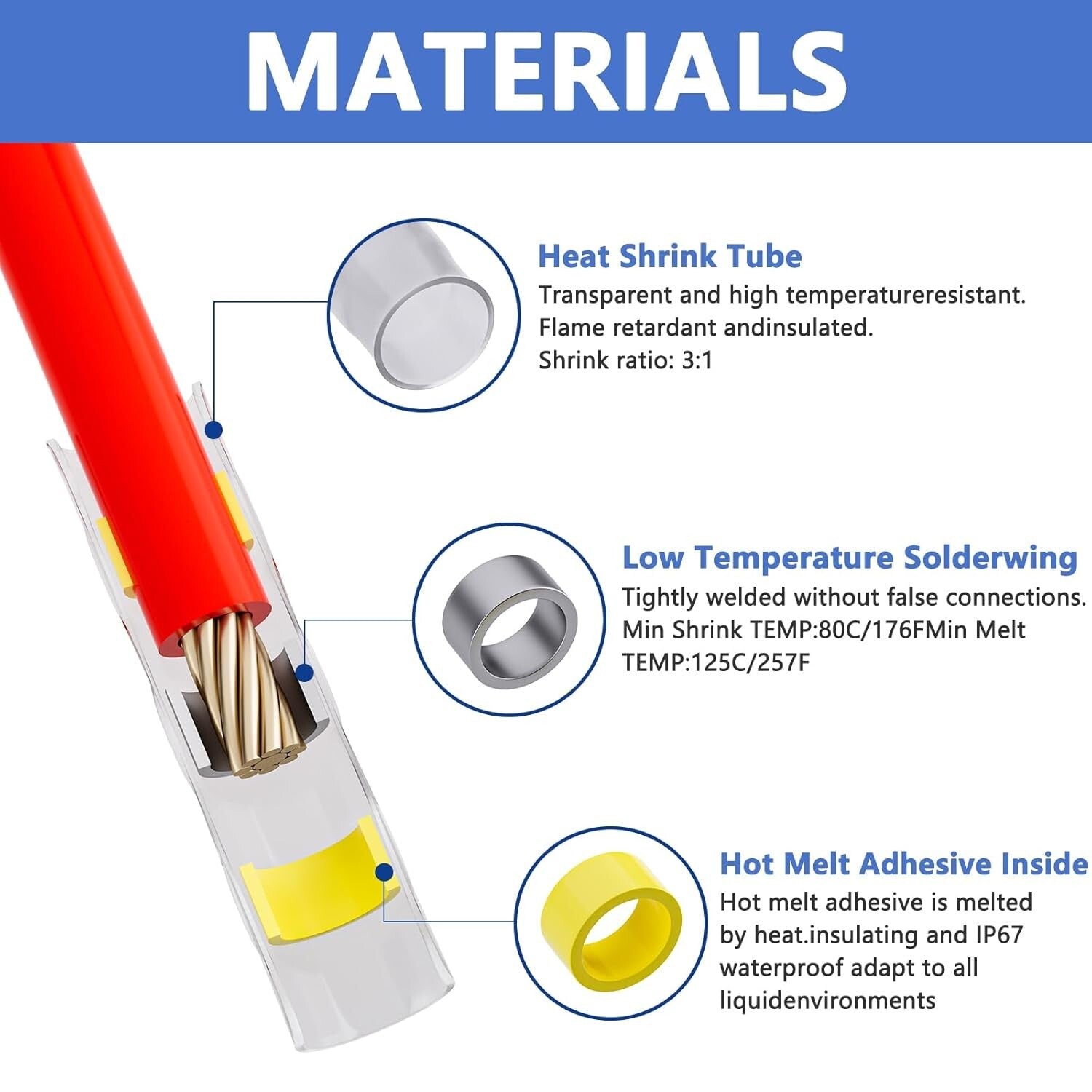 810 PCS Waterproof Solder Seal Wire Connectors with Mini Heat Gun for Marine Use