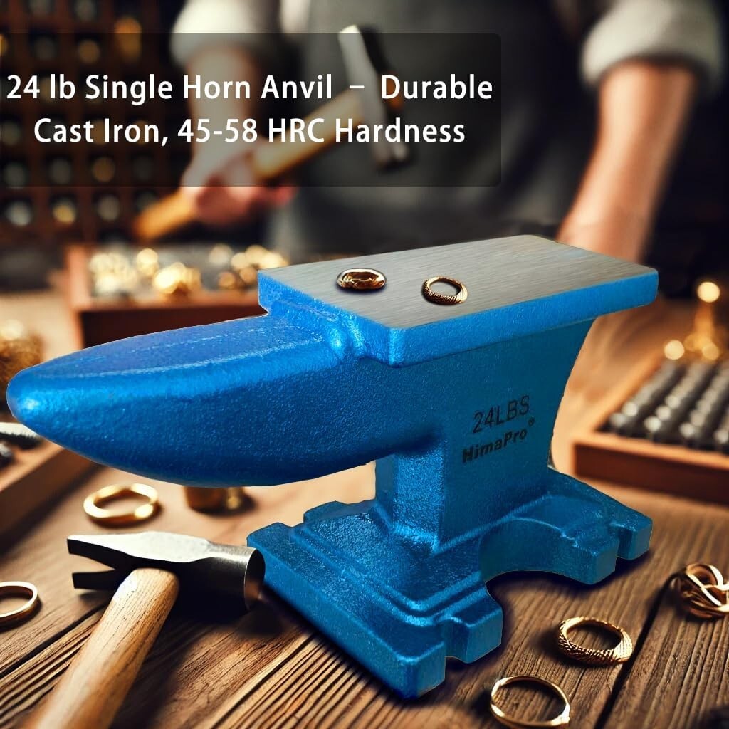 Heavy-Duty 24 lbs Cast Iron Anvil - Ideal for Blacksmithing & Jewelry Making