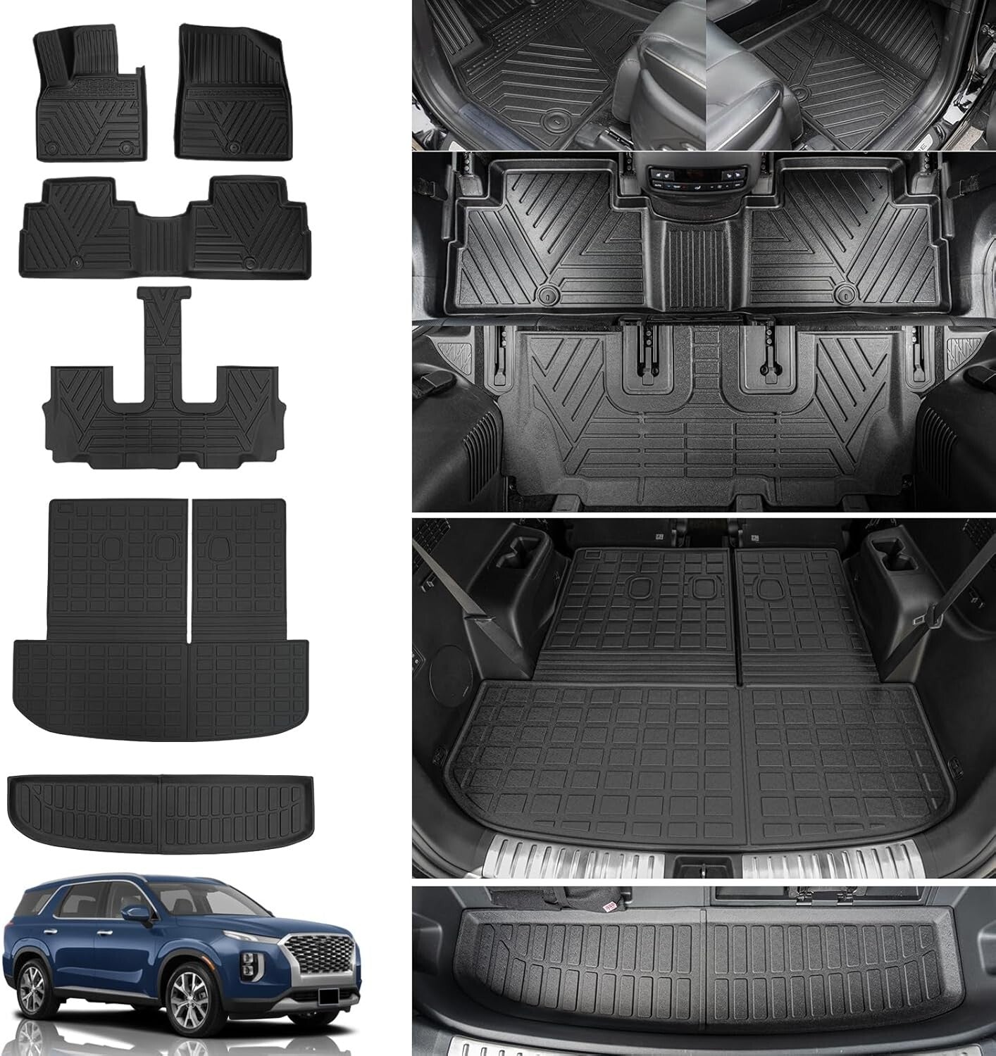 Durable Cargo Mat Set for 2020-2025 Hyundai Palisade – Easy Installation
