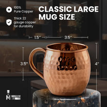 Load image into Gallery viewer, Premium Copper Moscow Mule Mugs - Set of 4 Large 16 oz for Stylish Entertaining