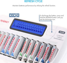 Load image into Gallery viewer, Lightweight 12-Battery Charger for Rechargeable AA/AAA With Easy LCD Monitoring