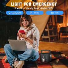 Load image into Gallery viewer, 200W Portable Power Station - 33,000mAh Power Bank with LED Light for Camping