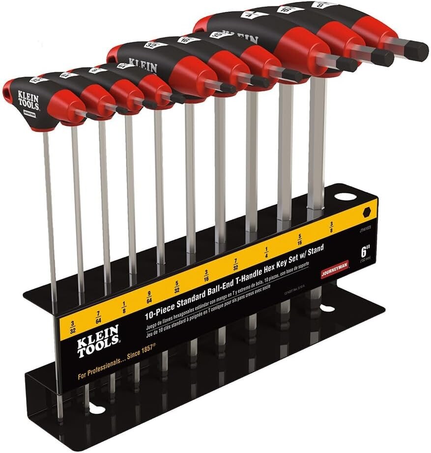 Alloy Steel Ball End Hex Key Set - 6-Inch Blades, 10-Piece Professional Kit