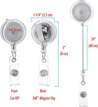 Load image into Gallery viewer, Bulk 100 Retractable Clear Badge Holders with 360° Swivel Clip - Ideal for Teams