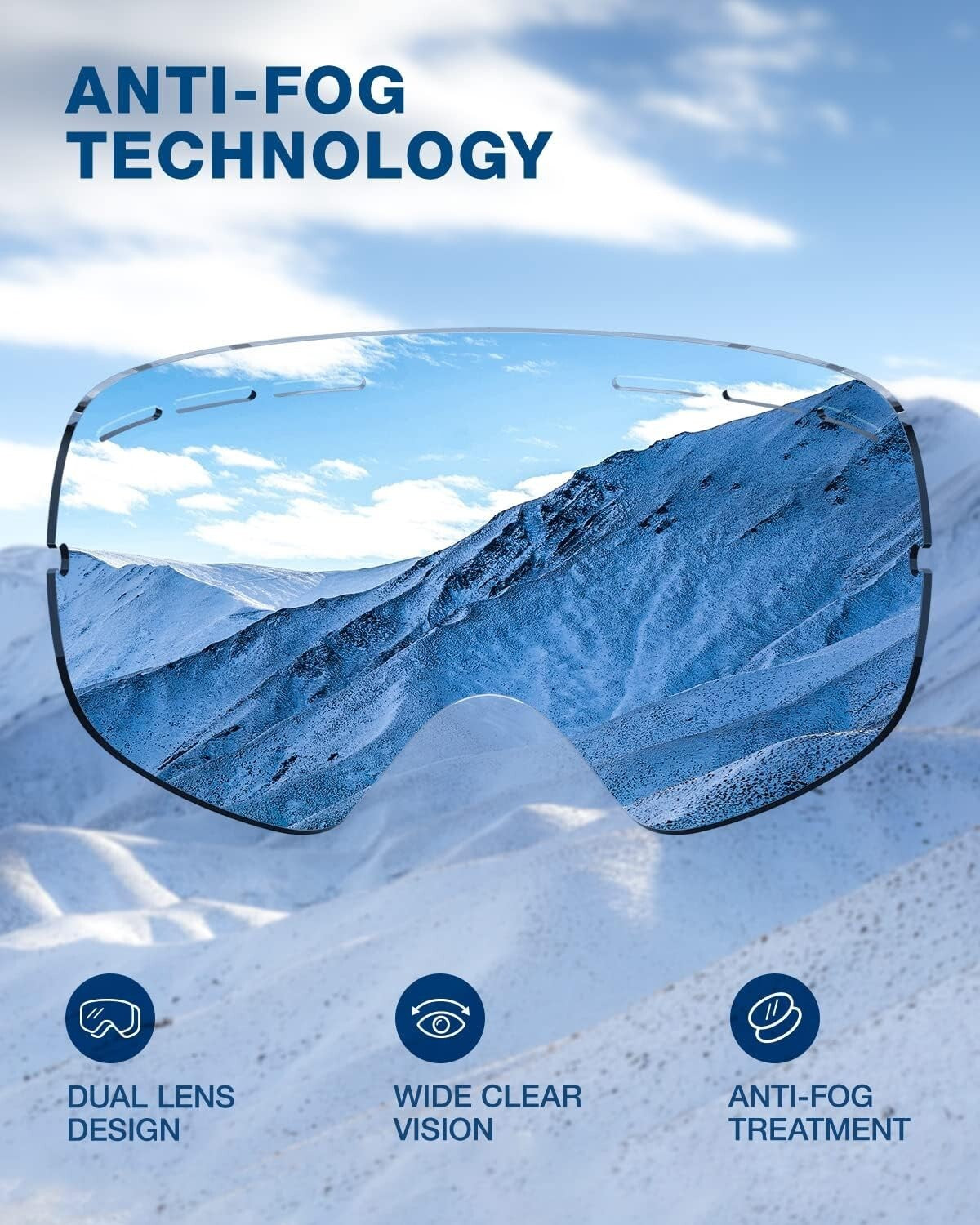 Lightweight Ski Goggles with Panoramic View - Stylish OTG Design for Snow Sports