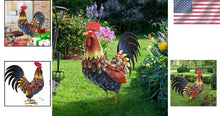 Load image into Gallery viewer, Unique Handmade Rooster Decor - Water Resistant Metal Yard Art for All Seasons