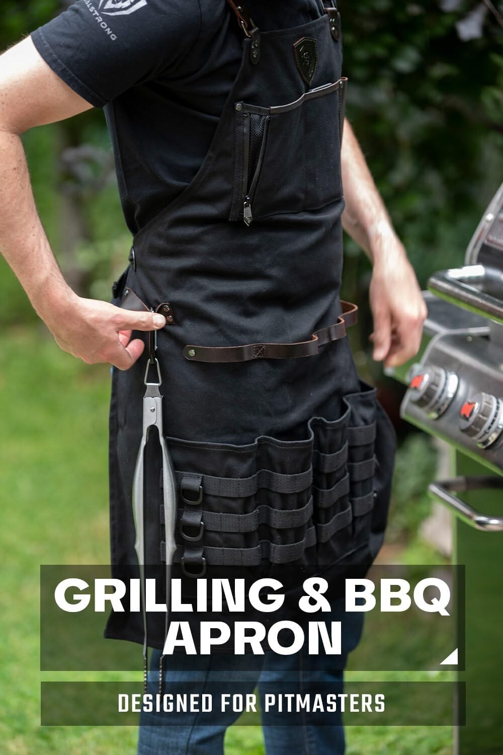 Professional Unisex Kitchen Apron with Drink Holder & Storage for Grilling