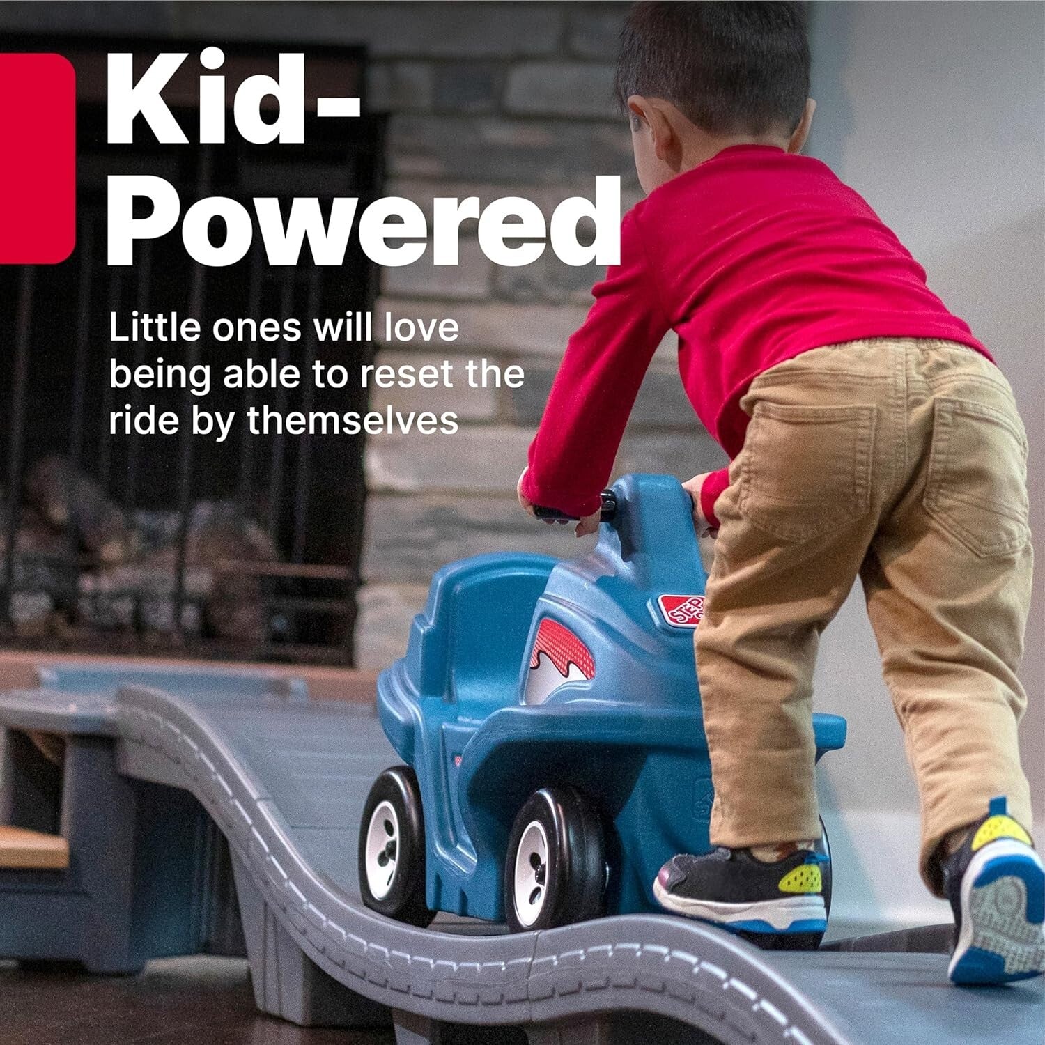 Durable Up & Down Roller Coaster Ride-On Toy for Kids - Indoors & Outdoors