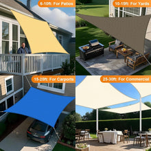 Load image into Gallery viewer, Reinforced 20' Dark Grey Sun Shade Sail - Custom Sizes &amp; Quick Installation