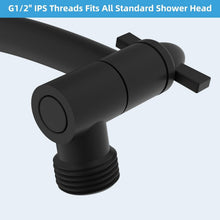 Load image into Gallery viewer, Durable Matte Black 16'' Shower Head Arm - Height Adjustable Brass &amp; Steel Combo
