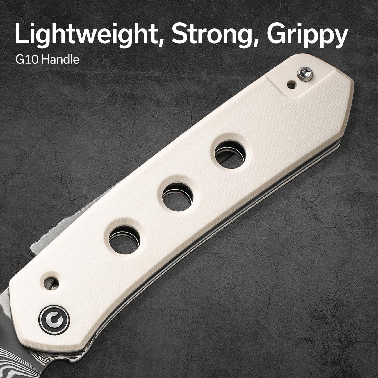 Ambidextrous Superlock Folding Knife with 3.54" Damascus Blade - Perfect Gift