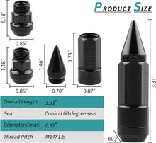 Load image into Gallery viewer, Durable 24PC M14X1.5 Lug Nuts Kit - Anti-Theft Alloy with Spline Keys Included