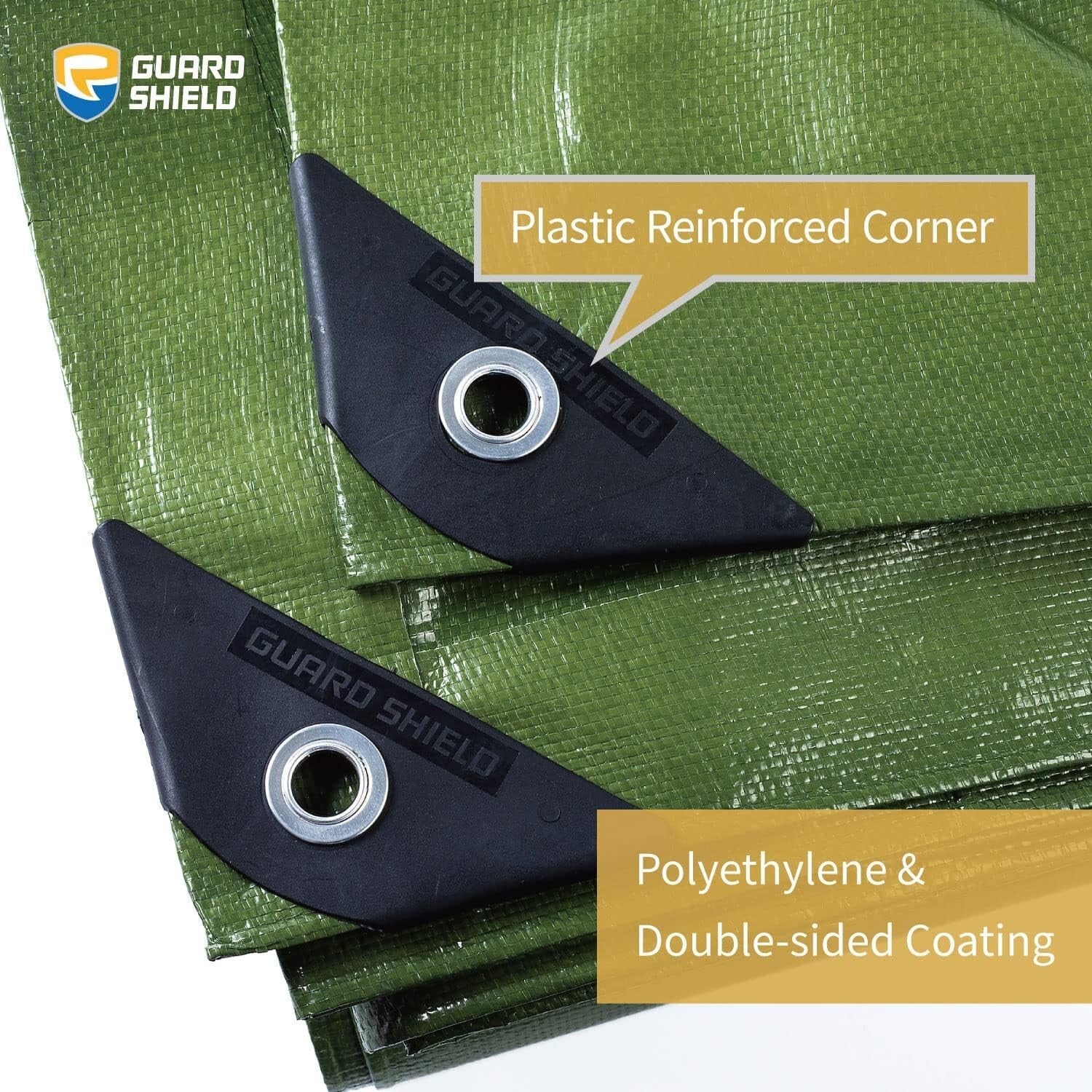 Durable 20x20 Feet Green Polyethylene Tarp - 10mil Thickness Waterproof Cover