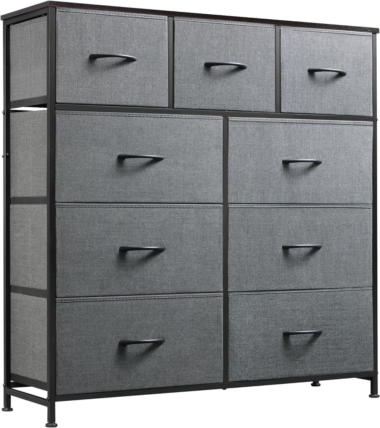 9-Drawer Tall Storage Unit for Bedroom & Entryway - Dark Grey Organized Elegance