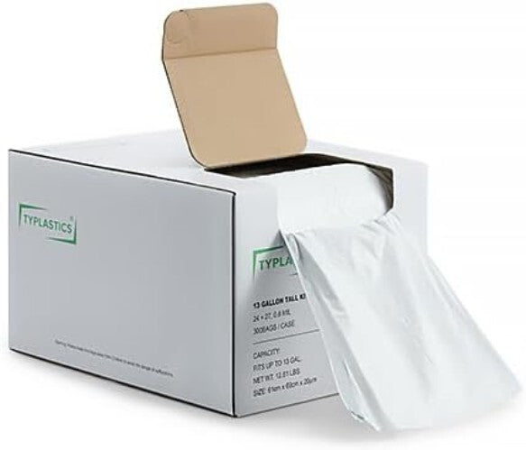 Wholesale Pack of 300 Unscented 13 Gallon Tall Kitchen Bags - Tear Resistant