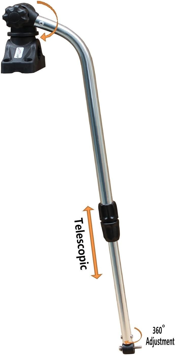 Versatile Fish Finder Mounting Arm for Inflatable Boats & Kayaks - Deck Mount