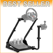 Load image into Gallery viewer, Adjustable Racing Steering Wheel Stand with Shifter Mount - Space-Saving Design