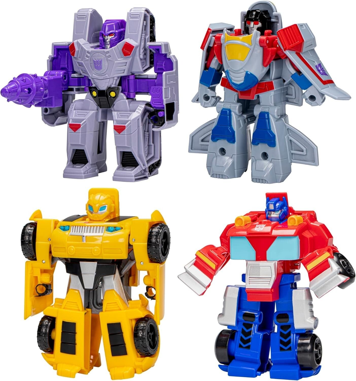 Autobot & Decepticon Heroes vs Villains 4-Pack Robot Action Figures for Kids