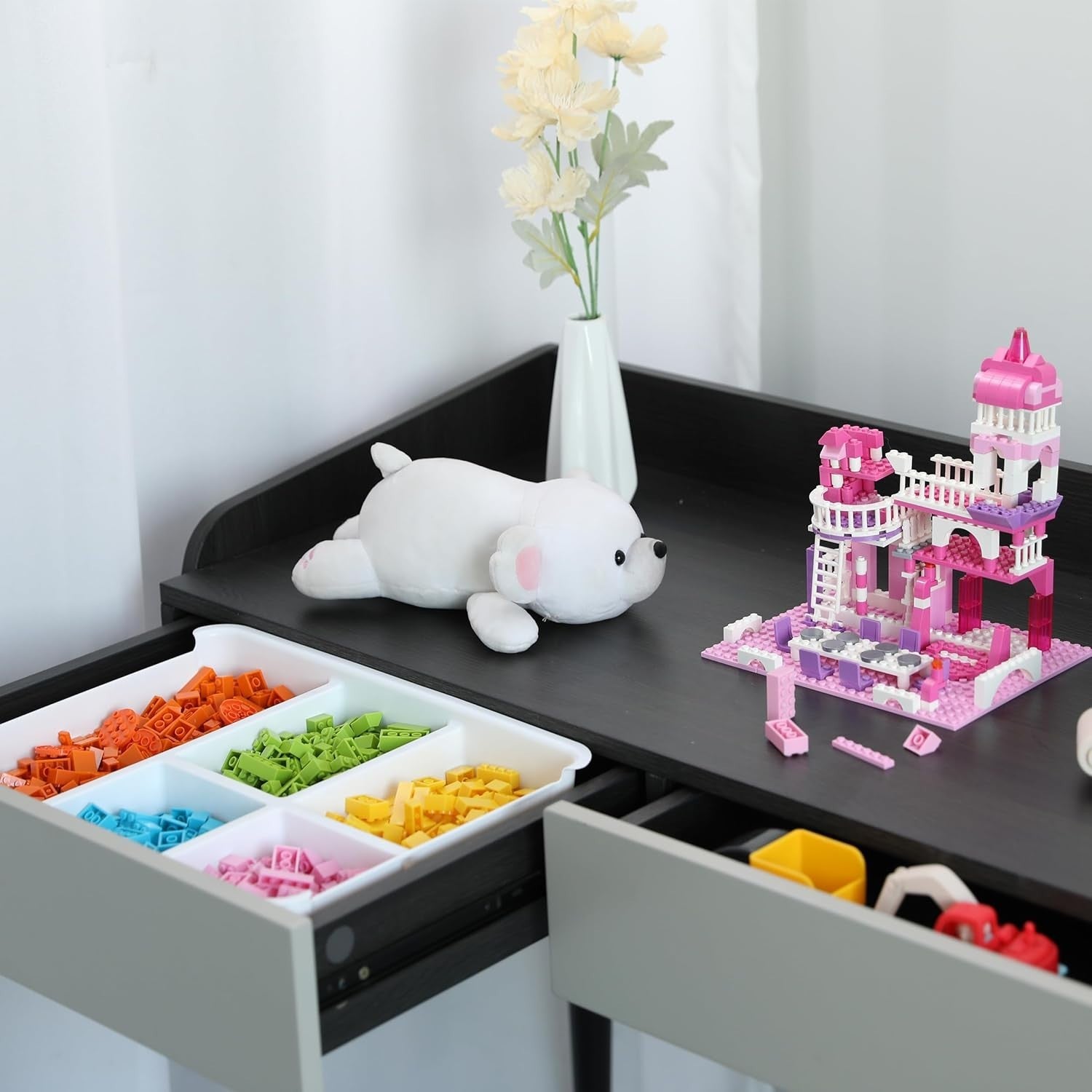 2 Pack Stackable 17 Quart Craft Storage Box with Latching Lid and Removable Tray