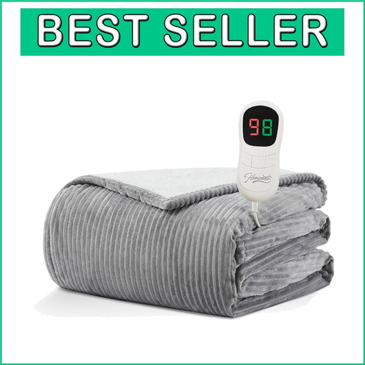 ETL Certified Plush Electric Blanket 72"x84" - Over-Heat Protection for Safety