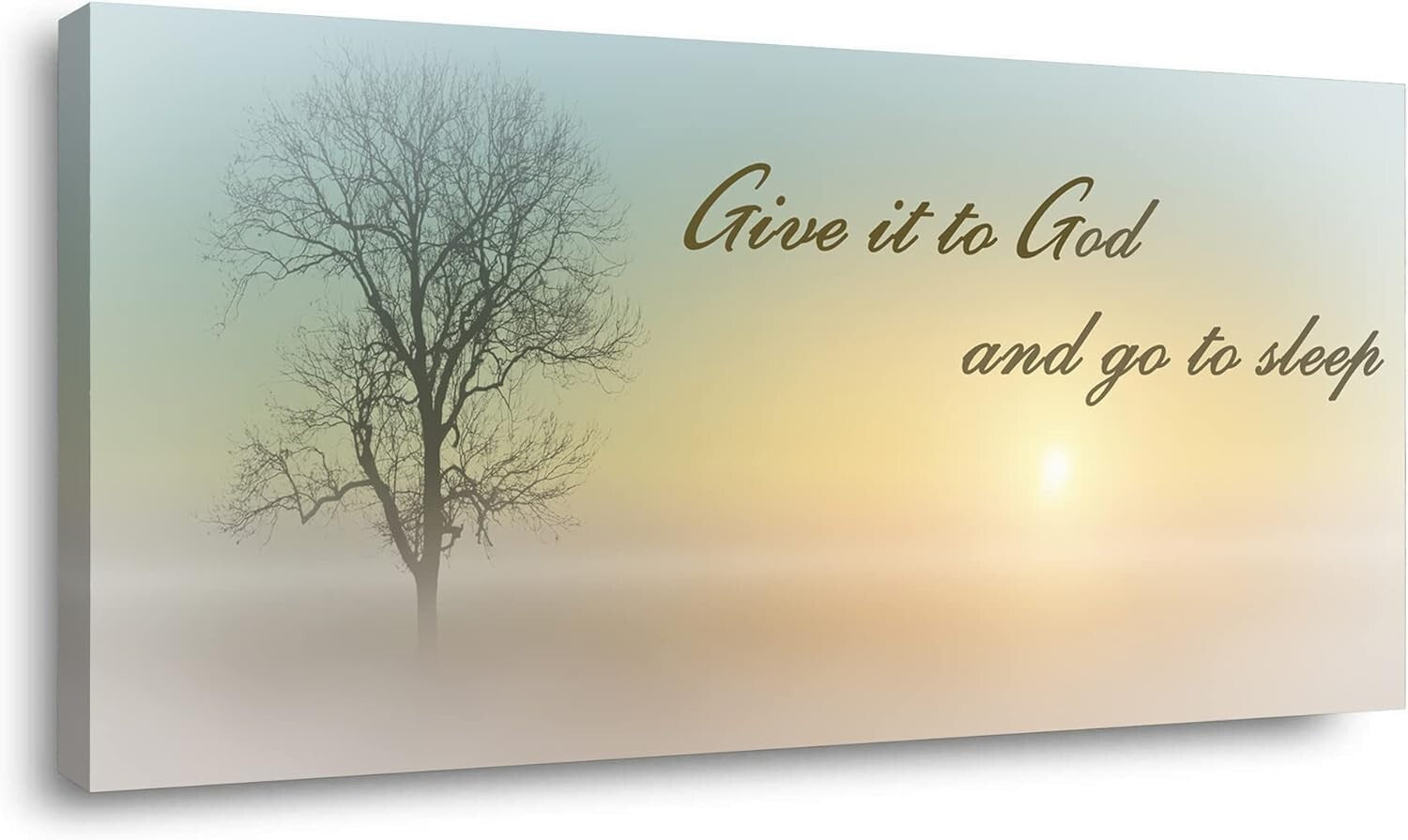 Elegant 48x24 'Give It To God' Canvas - Eco-Friendly Bedroom & Bath Art