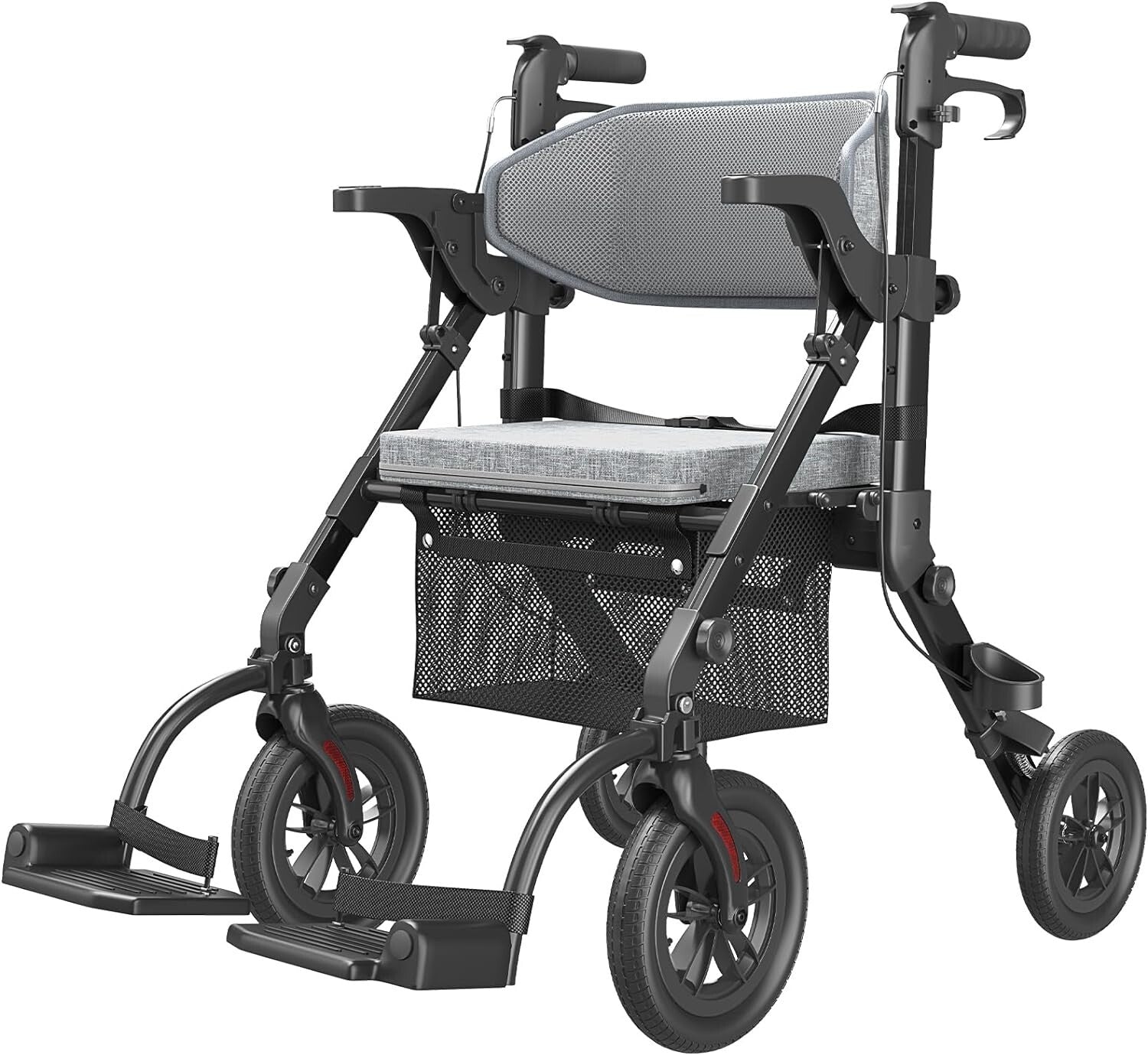 Folding 2-in-1 Walker Wheelchair for Seniors - Portable, Durable & All Terrain