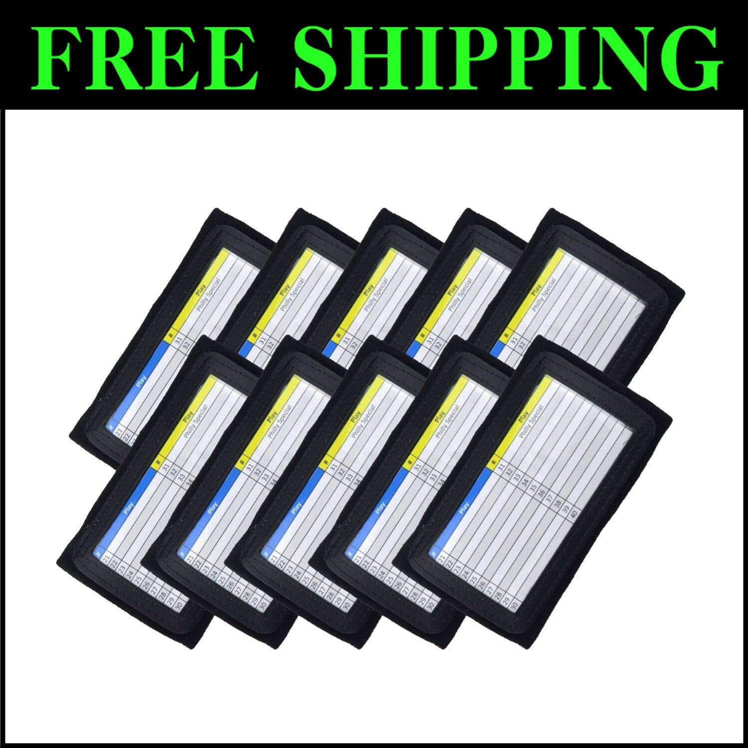 Pack of 10 Youth Wristbands for Football & Baseball - Triple Play Coach System