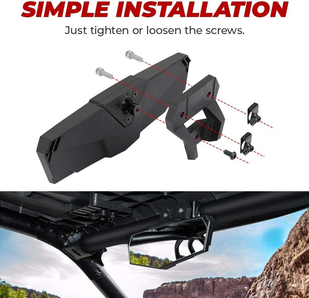 Creative Leopard-Shaped High-Def Rearview Mirror for Polaris RZR Turbo Series