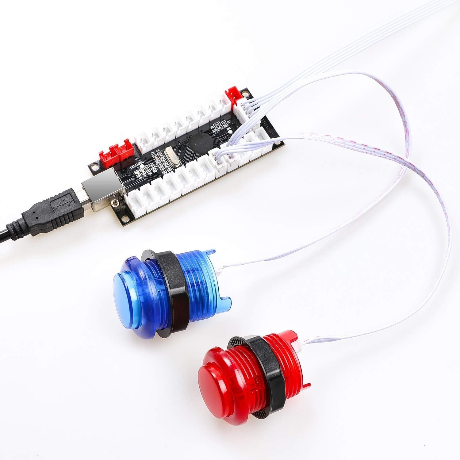 DIY LED Arcade Controller Kit - Includes 2 Joysticks & 20 Colorful Buttons