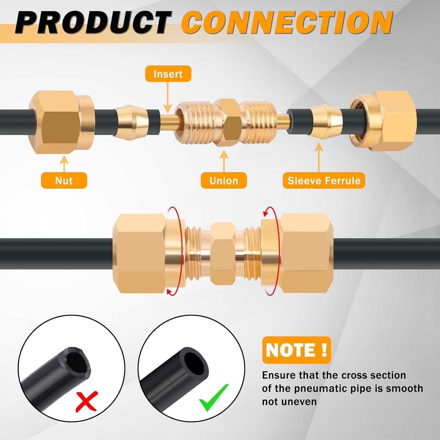 Brass Air Brake Fittings Assortment - 42 Piece Kit for Truck & Industrial Use