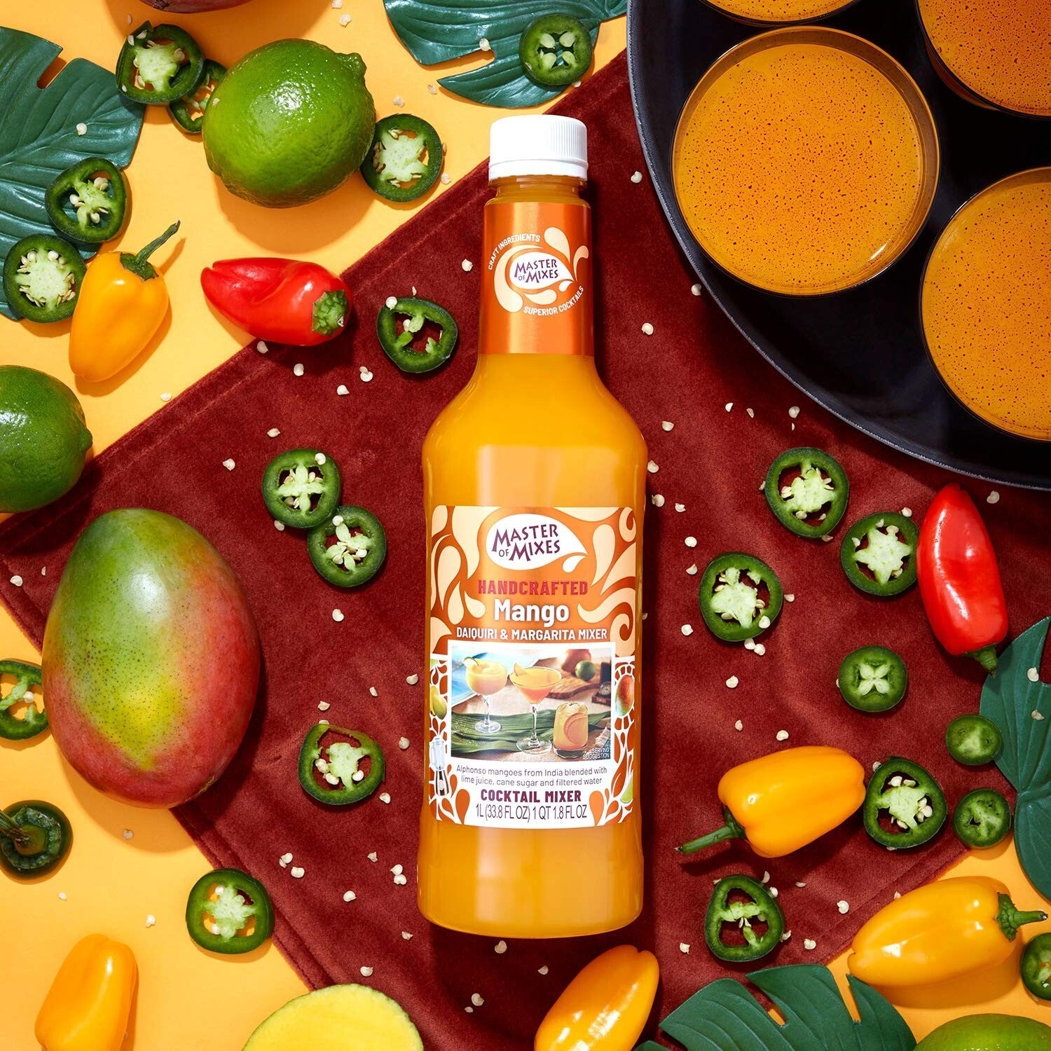 Diverse Margarita/Daiquiri Mix Variety - 6 Ready Bottles + Salt Tub for Parties