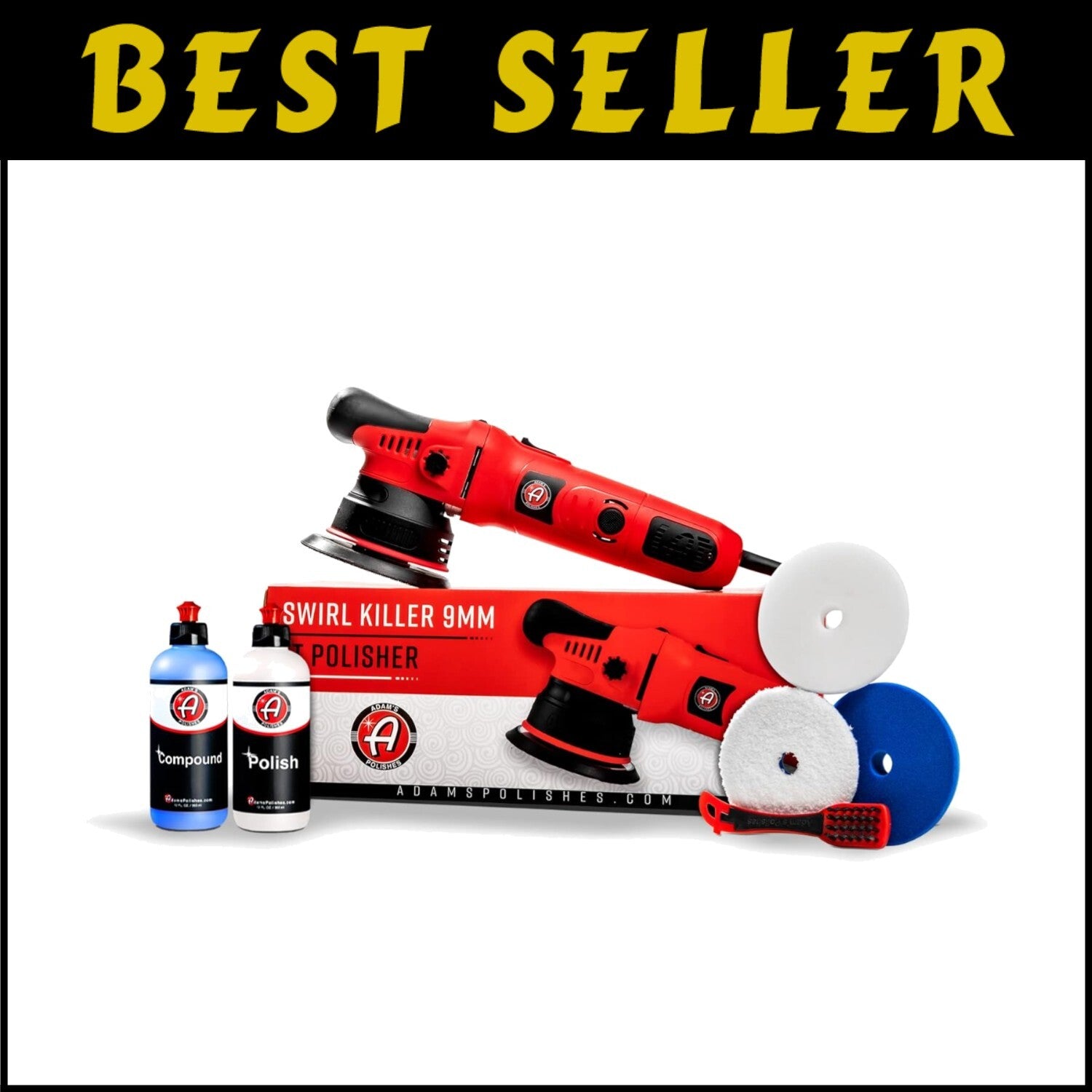 9mm Dual Action Car Polisher Kit with Polish & Compounds for Flawless Detailing