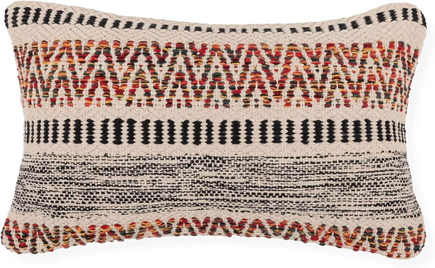 Elegant Bohemian Farmhouse Throw Pillows - 12"x20" Cotton Covers, Set of 2