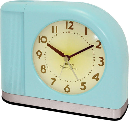 Charming Aqua Blue Moonbeam Alarm Clock - Vintage Design with Snooze