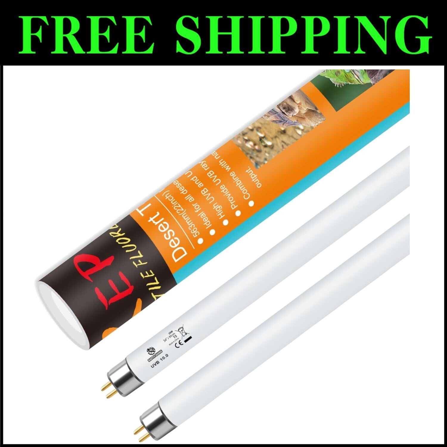 Premium 2 Pack of T5 UVB 39W Reptile Light Bulbs for Optimal UV Exposure